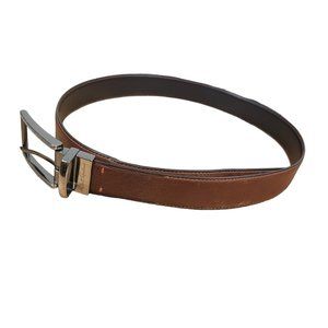 Robert Graham Belt Mens Size 36 Brown Black Leather Reversible Embossed